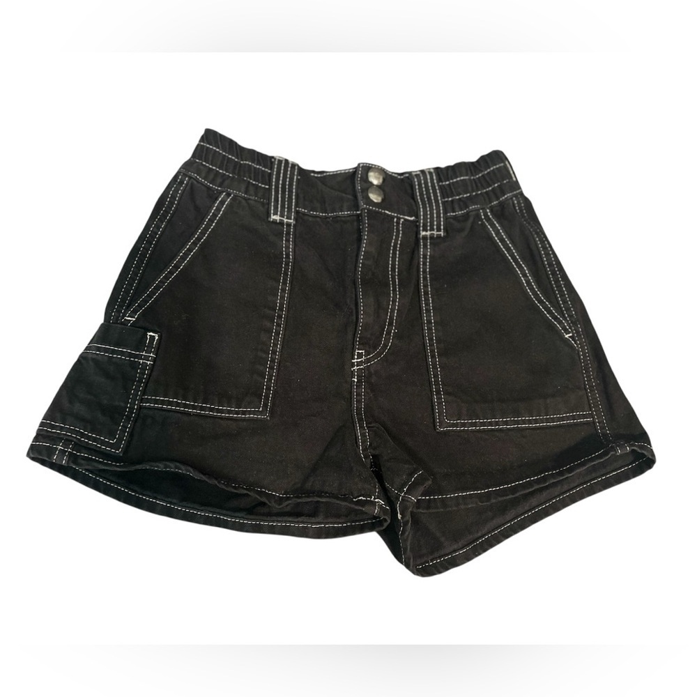 BDG Skate Shorts Black Contrast Stitch High Rise Size XS